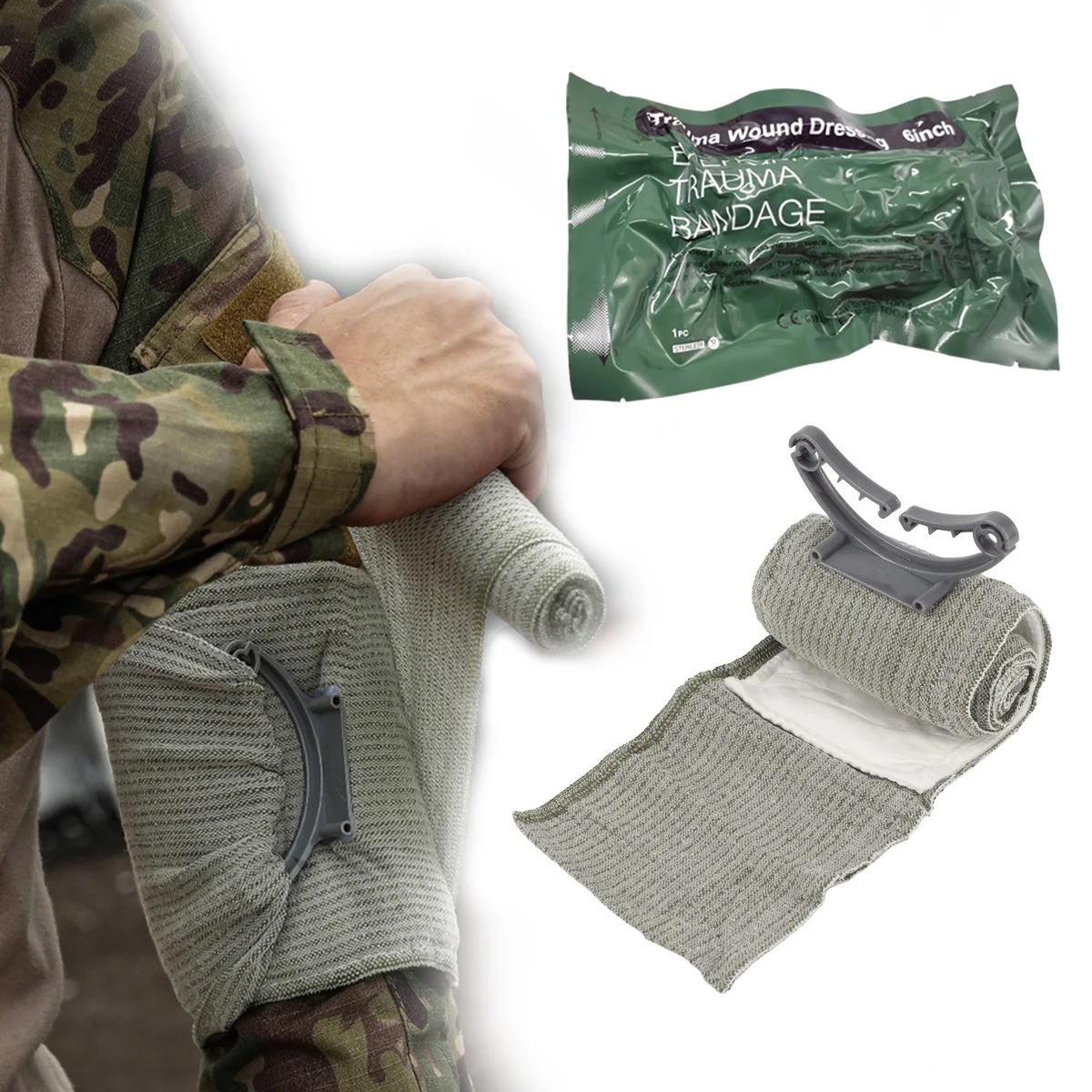 Kit primeros auxilios táctico MOLLE con torniquete y vendaje Israelí