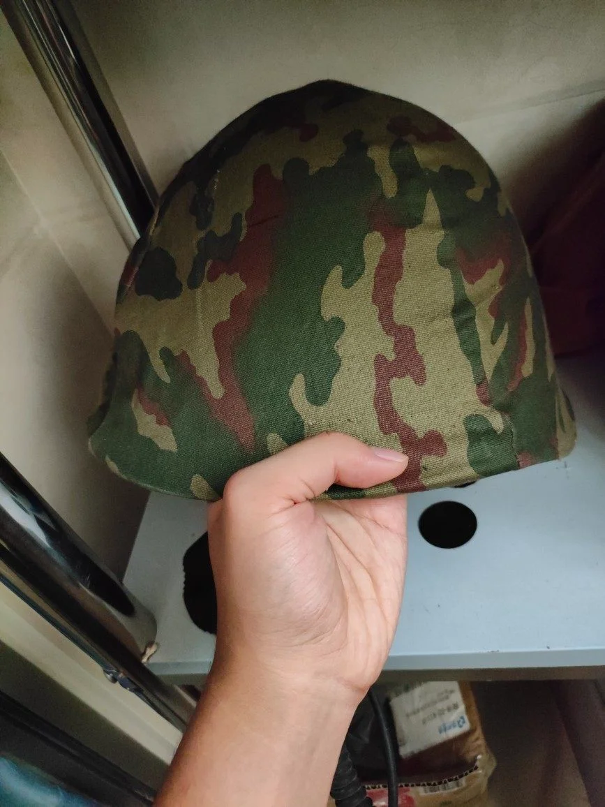Casco ruso VSR con camuflaje vertical para nieve SSH68