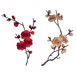 Parche termoadhesivo bordado flor de ciruelo - Aplique para ropa