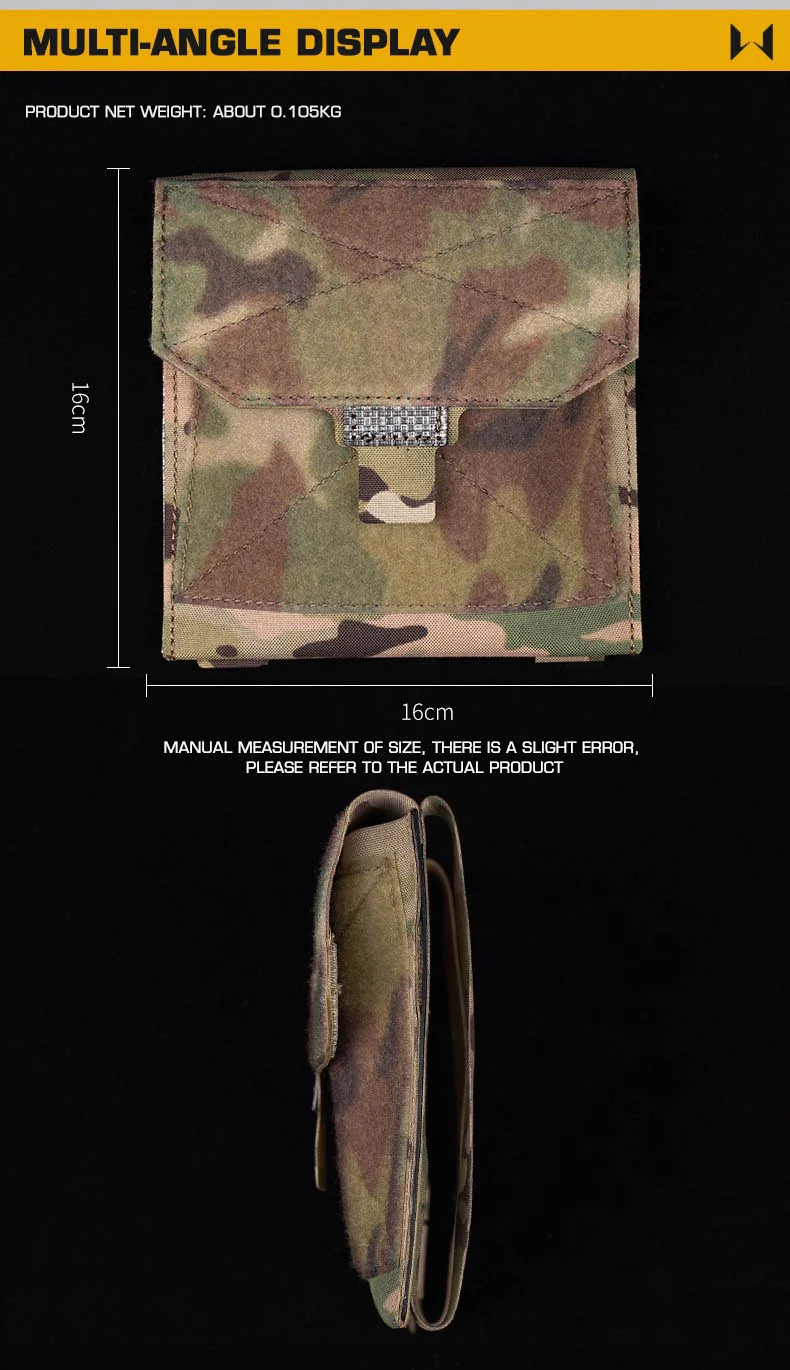 Bolsa táctica en color negro y opciones de camuflaje