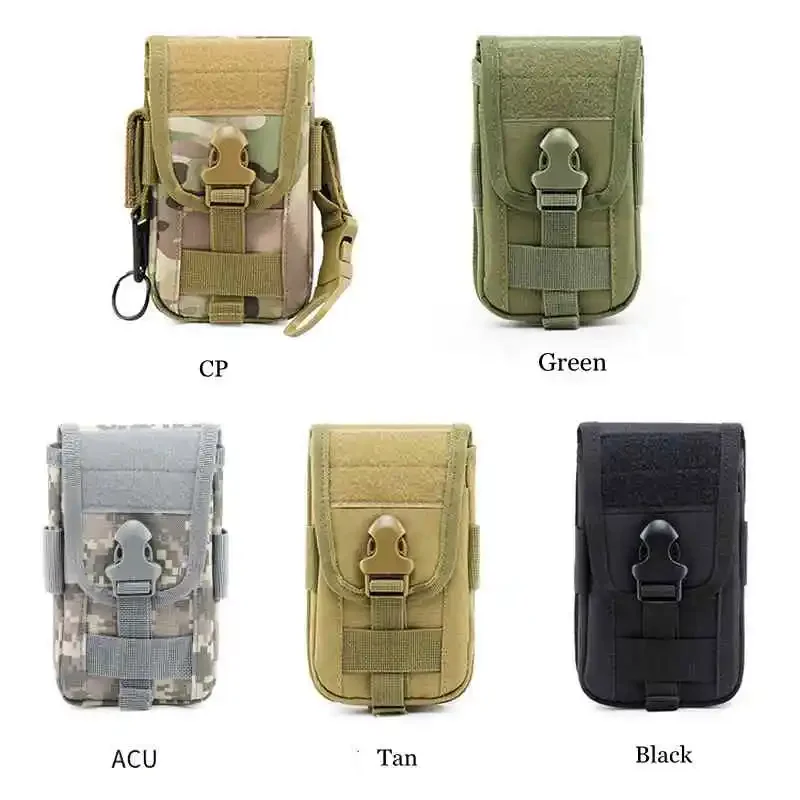 Riñonera táctica MOLLE camuflaje con bolsillos tarjetas y monedas