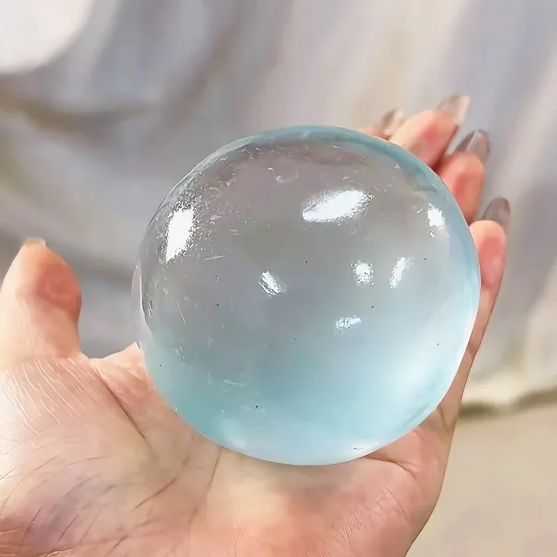 Maltosa antiestrés mochi azul suave de rebote rápido bola transparente - imagen 5
