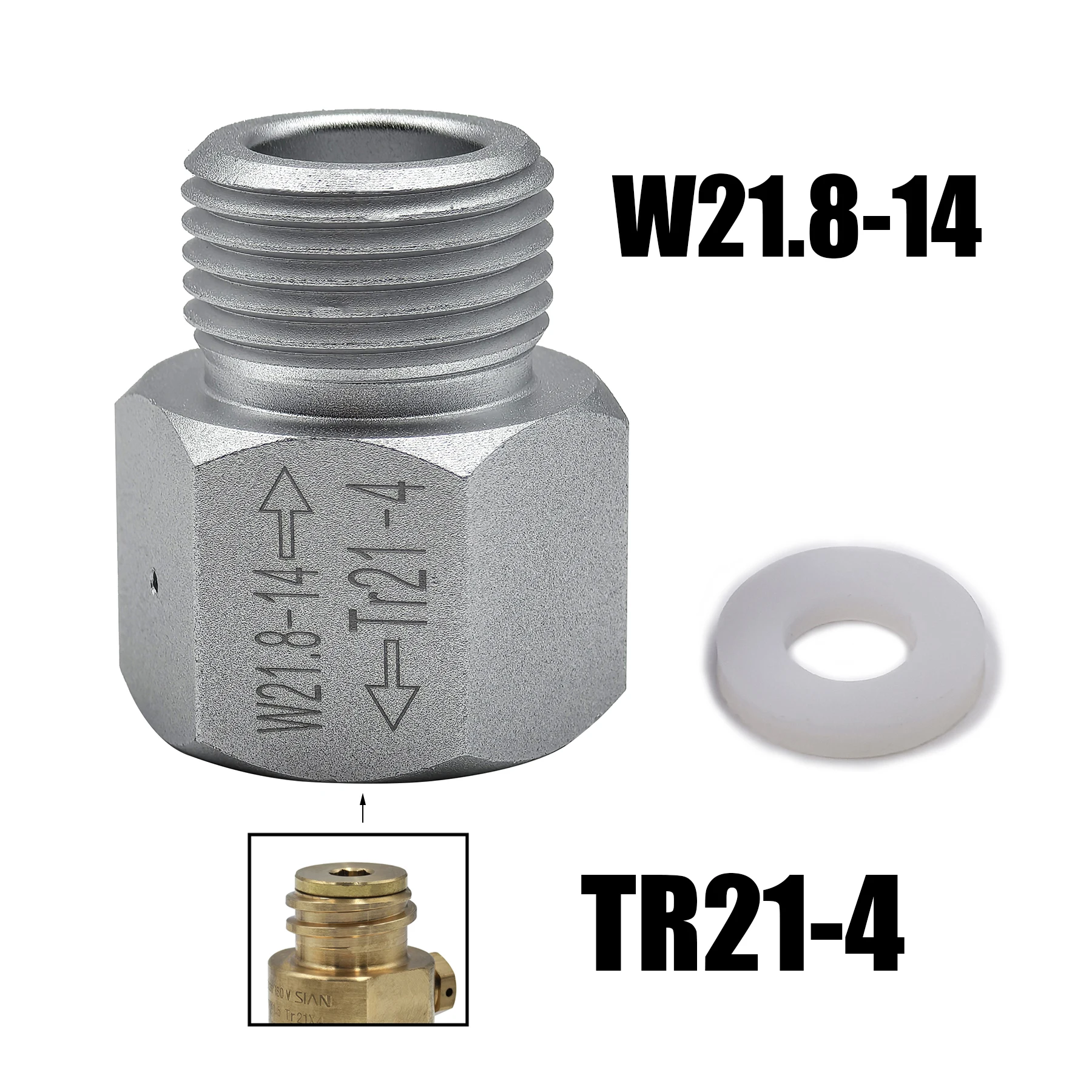 Adaptador TR21-4 a W21.8-14 para cilindro CO2 de barriles Corny y soda