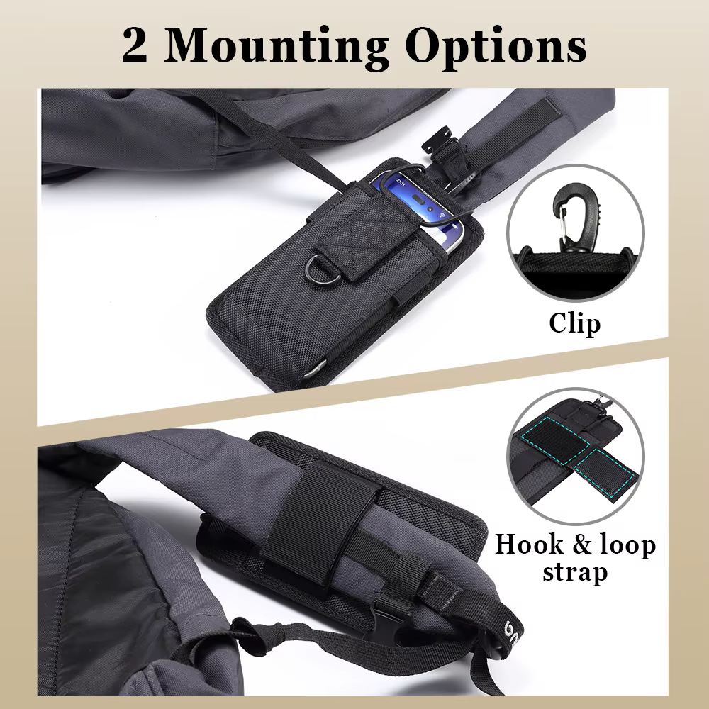 Bolsa táctica EDC de nailon para teléfono móvil con sistema MOLLE - imagen 3