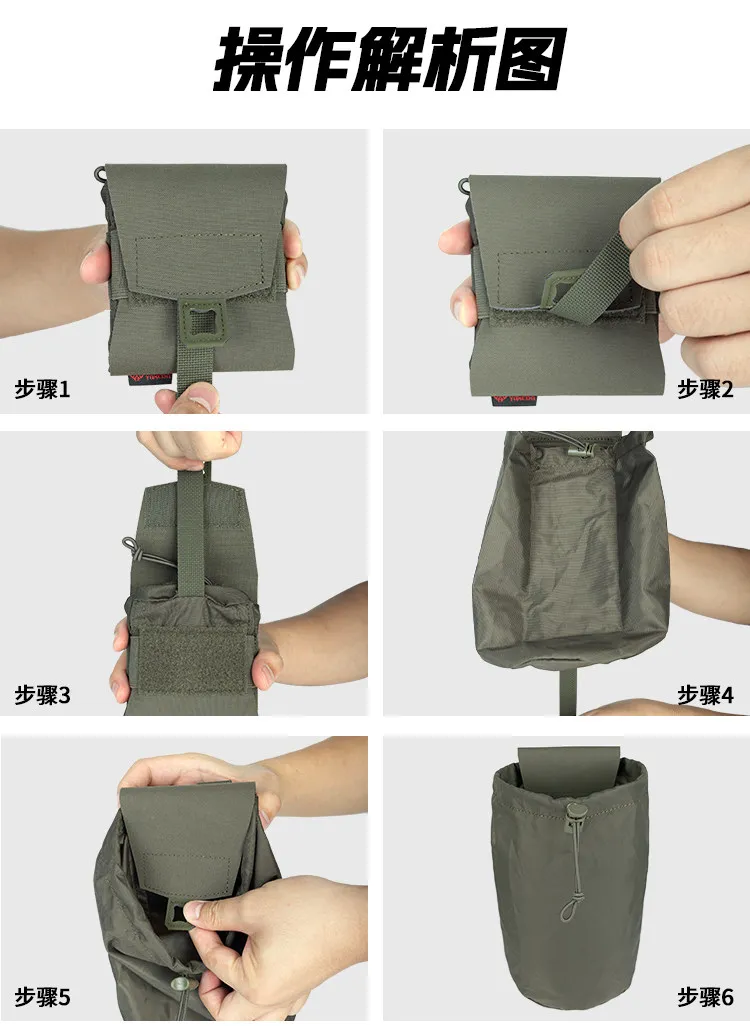 Bolsa táctica plegada para transporte compacto