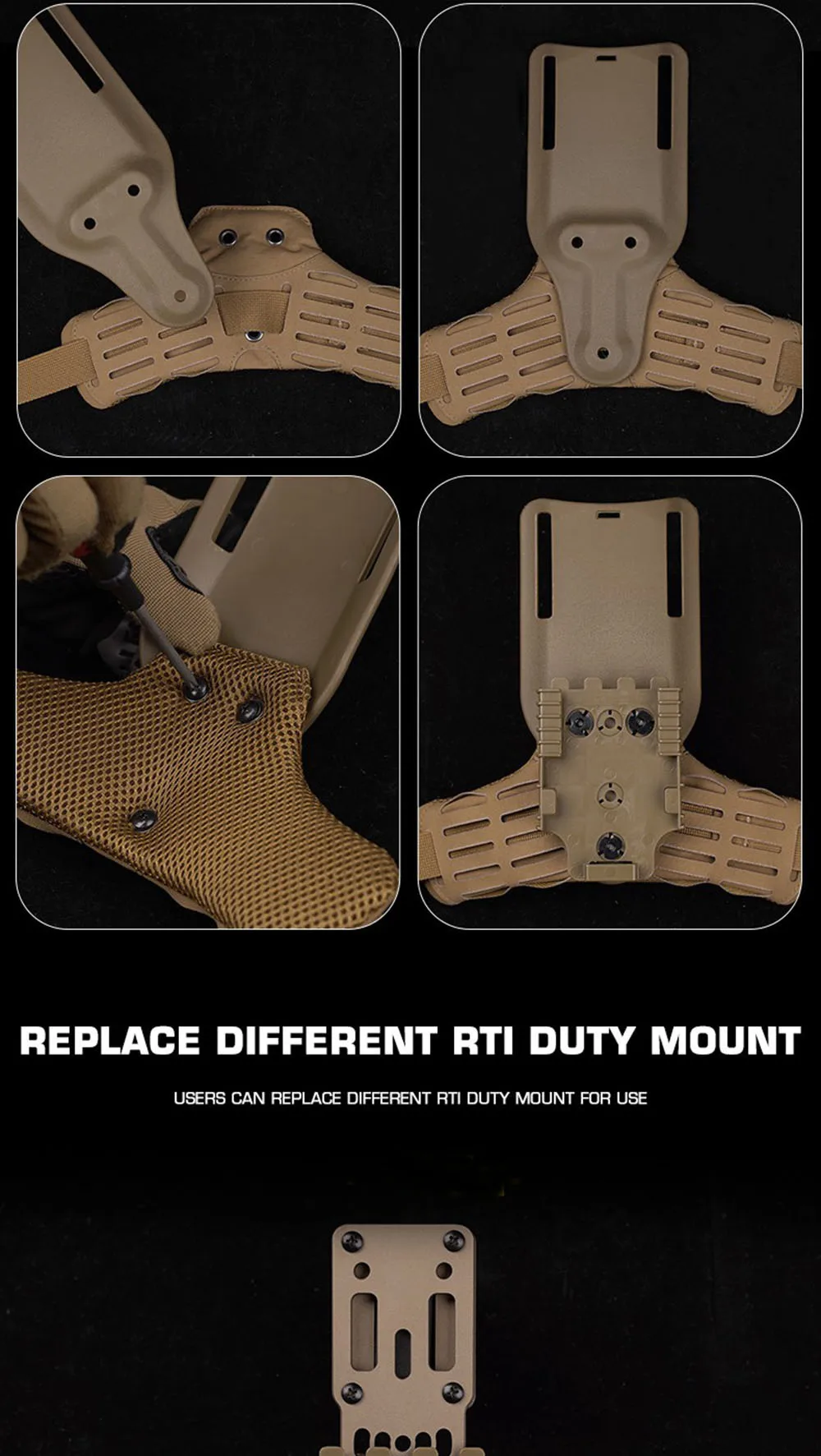 Vista trasera con correas de sujeción