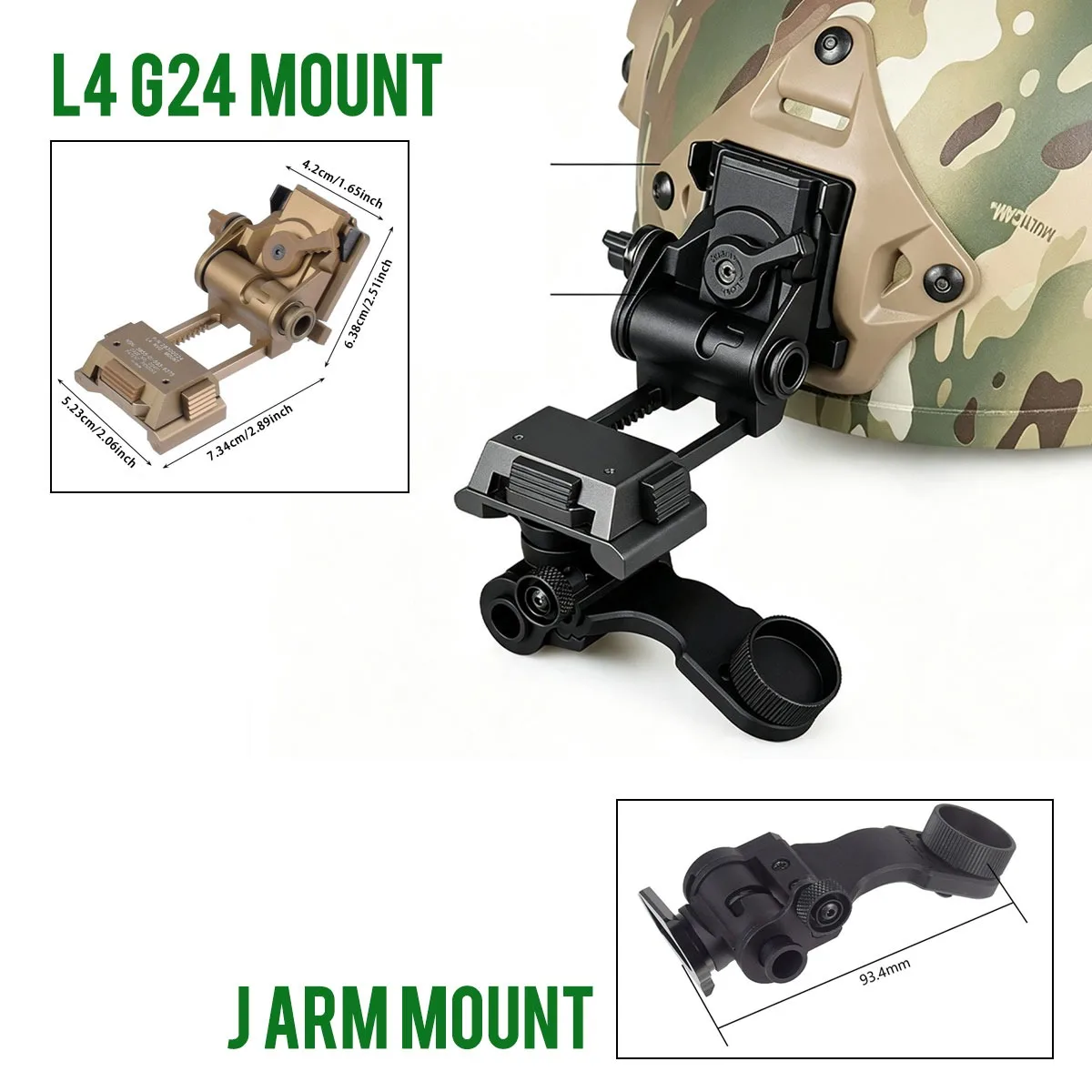 Soporte NVG Wilcox L4G24 para Casco – PVS15 PVS18 GPNVG18 - imagen 5