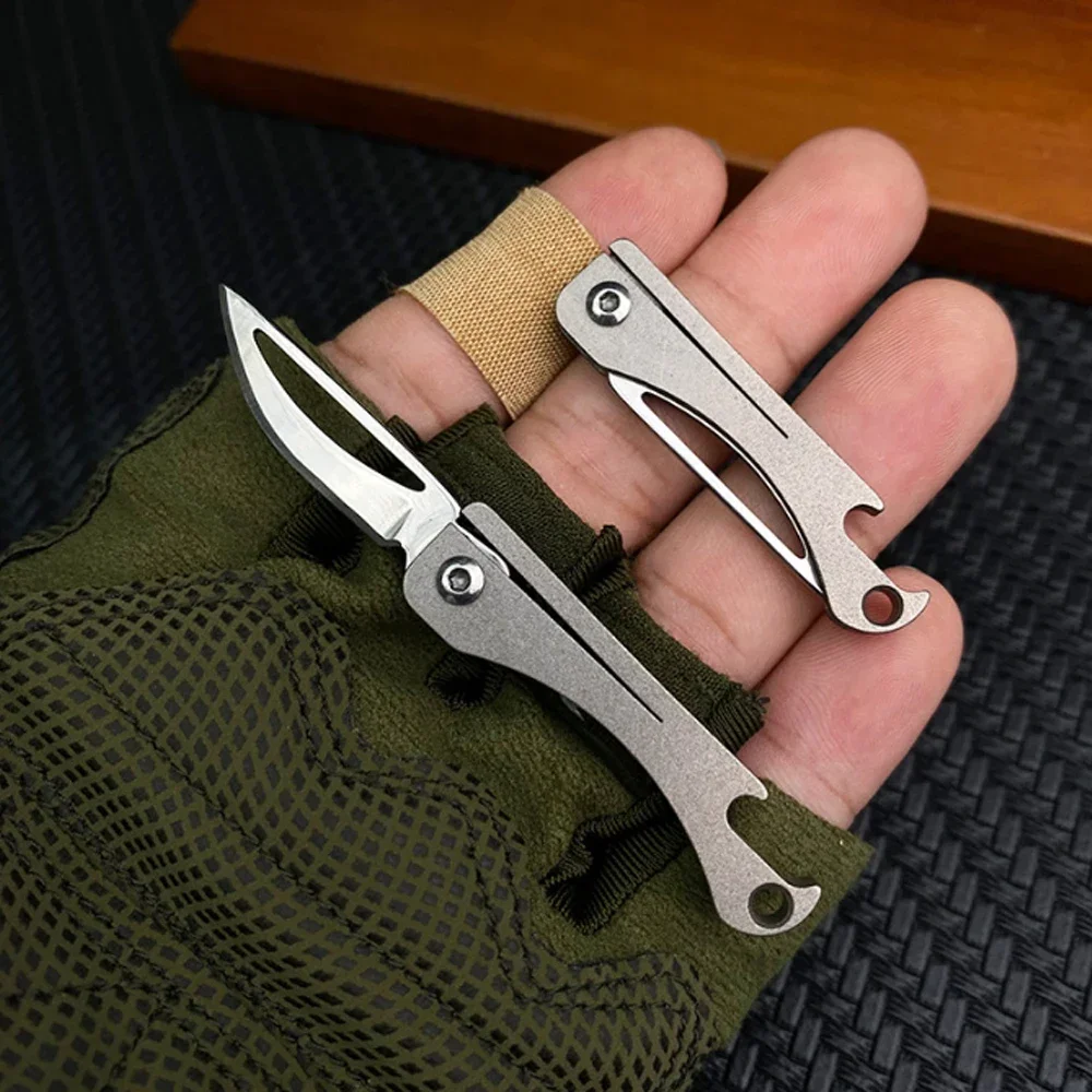 TC4 mini cuchillo plegable EDC en aleación de titanio – llavero - imagen 3