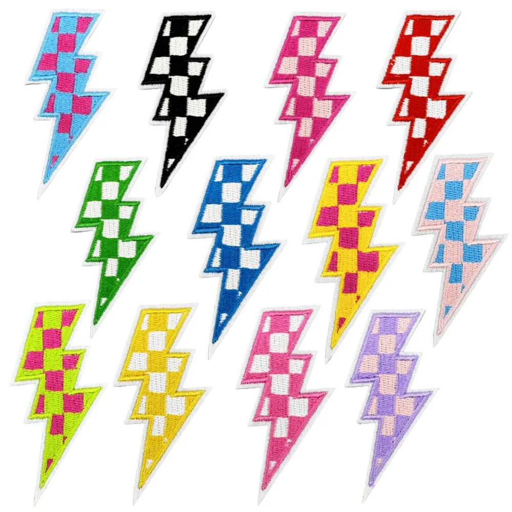 Parche bordado para planchar de cuadros y rayas con rayo - imagen 3