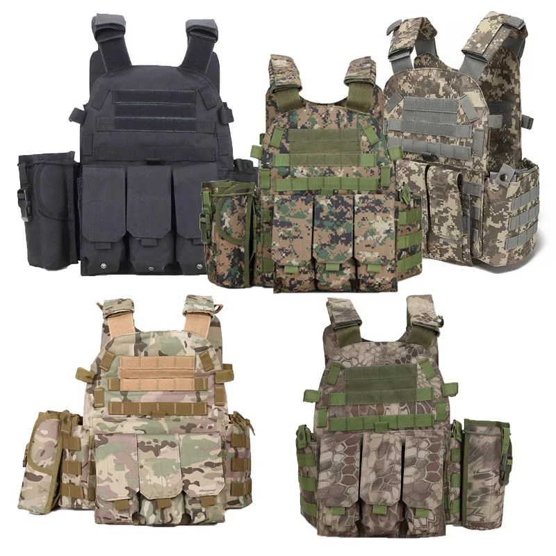 Chaleco táctico MOLLE camuflaje Airsoft, caza y combate aire libre - imagen 3