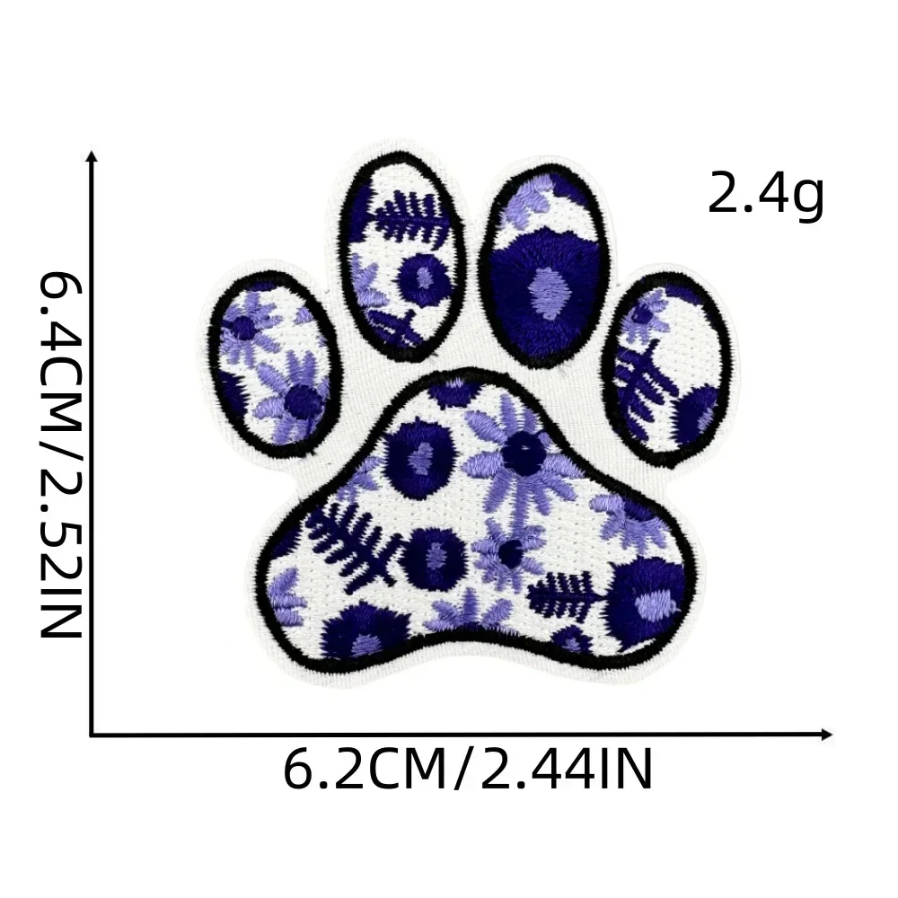Parche bordado para planchar pata de perro garra de oso colorida - imagen 2