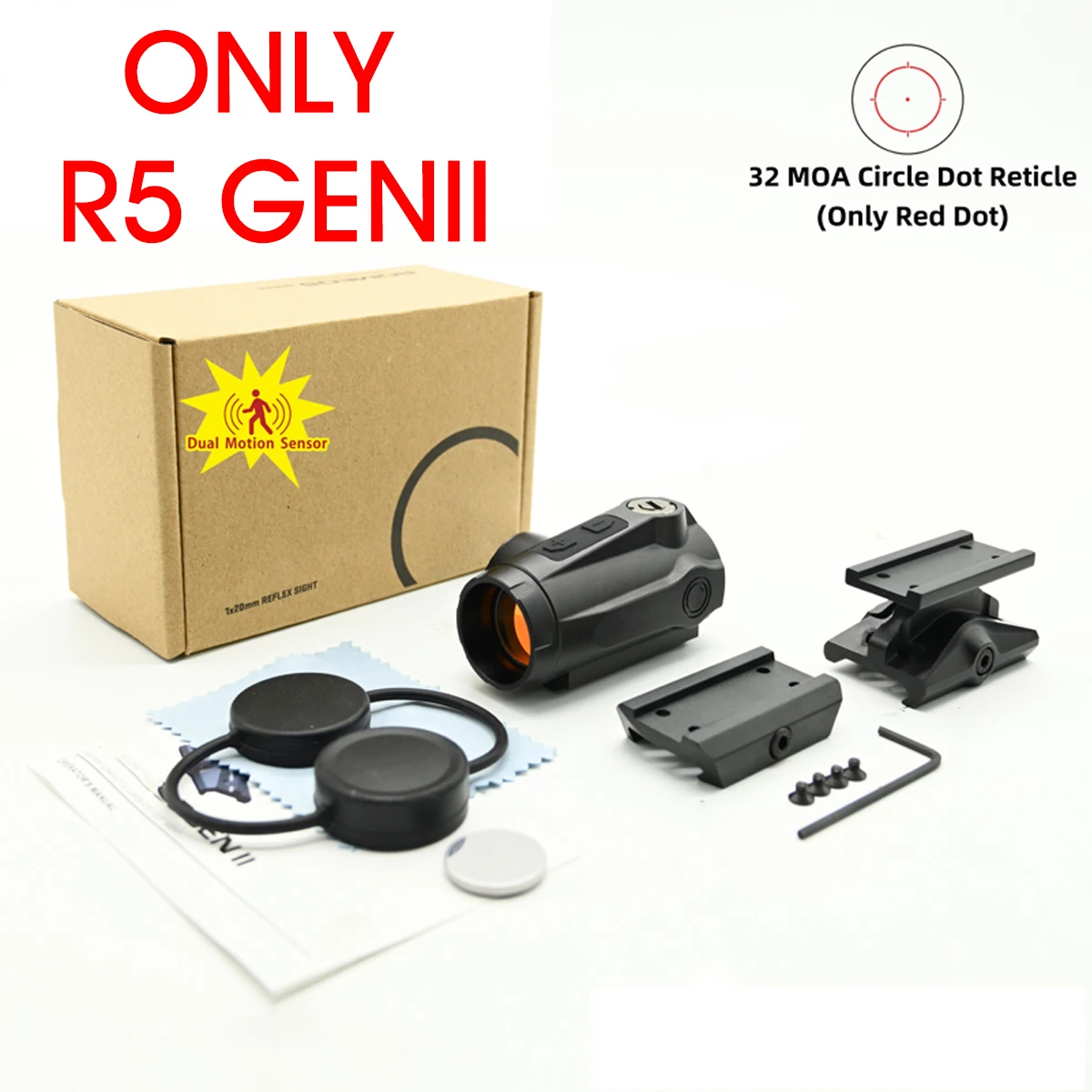 Mira holográfica R5 GEN II punto rojo con lupa 3x - Soporte riel 20mm Airsoft - imagen 4