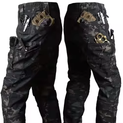 Pantalones tácticos impermeables cargo con forro polar Sharkskin