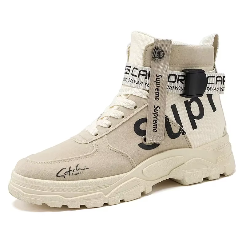 Botas tácticas de cuero altas punta redonda para hombre - imagen 5