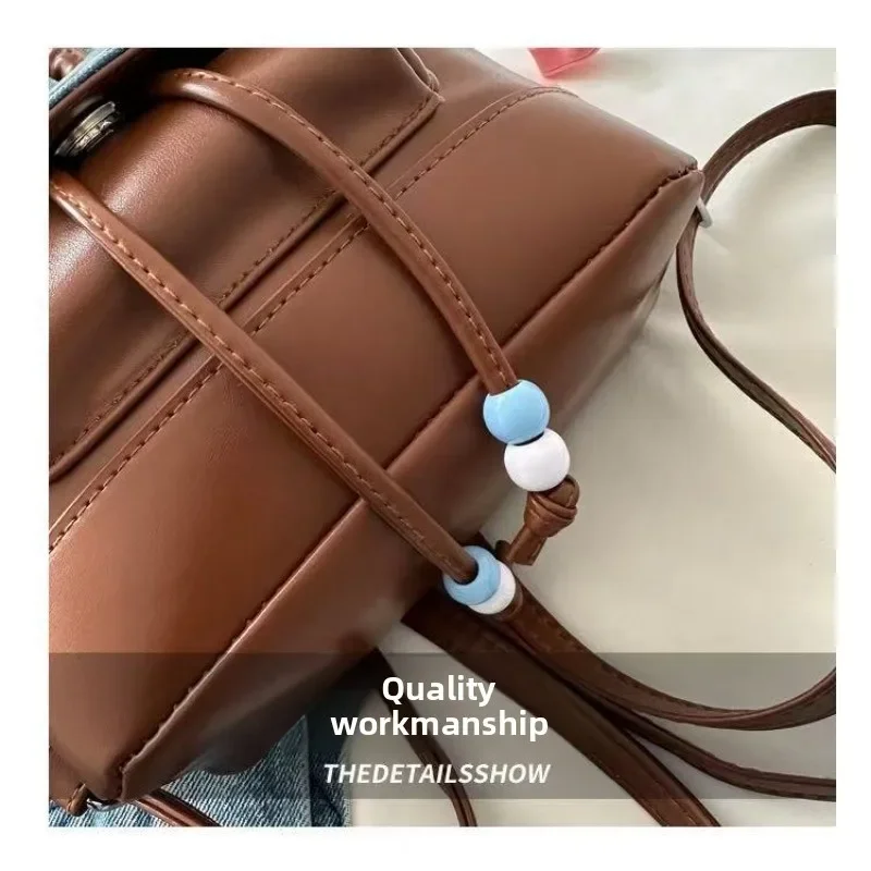 Mochila outdoor mujer retro color sólido casual para viaje entretiempo - imagen 5