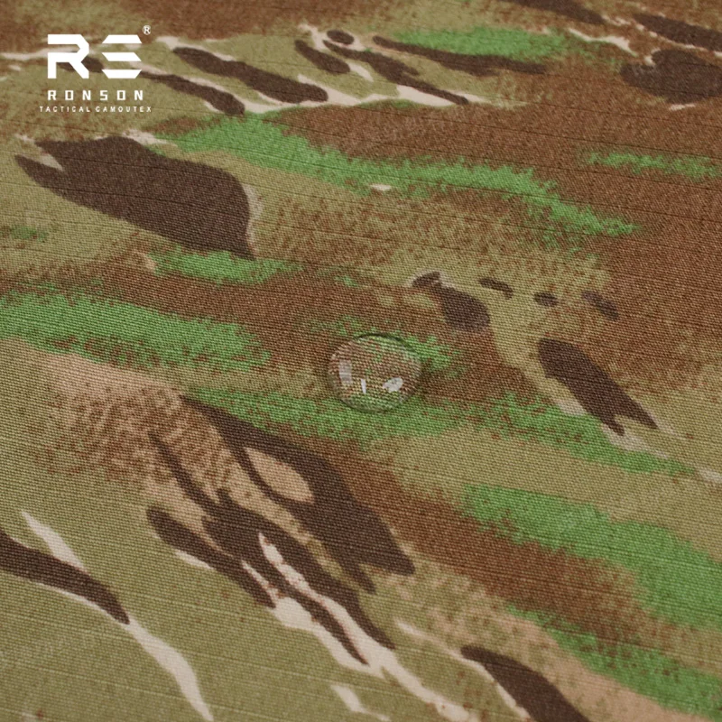 Tela táctica ripstop camuflaje rayas tigre NYCO para todo terreno - imagen 3