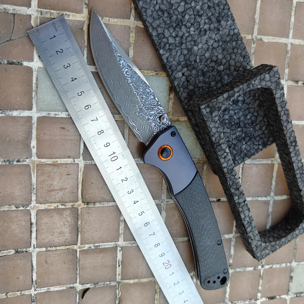 BM Cuchillo utilitario Damasco de acero para camping y trekking - imagen 3
