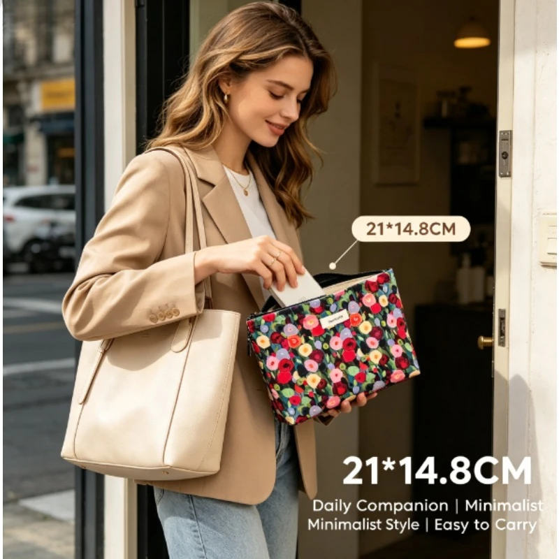 Neceser de cosméticos tela Oxford gran capacidad portátil para viaje