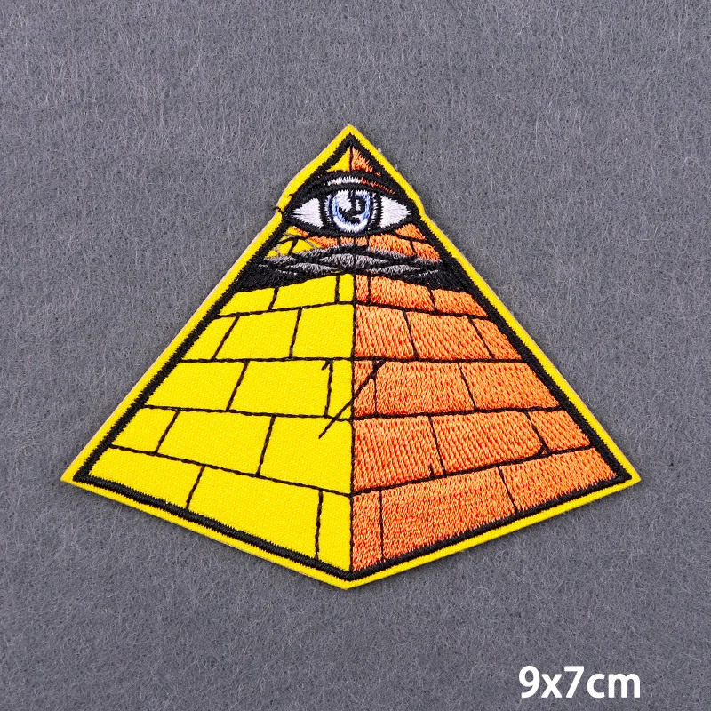 Parches MOLLE bordados piramidales puesta de sol para uniformes