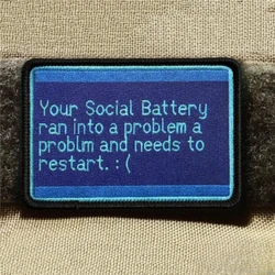 Parche táctico gancho-bucle error de batería social mochila y ropa