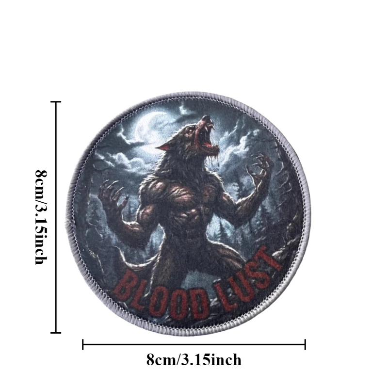 Parche táctico lobo lunar con gancho y bucle para chaquetas - imagen 4