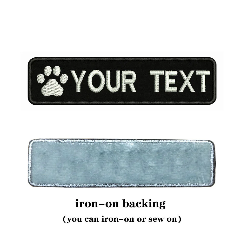 Parche bordado huella perro nombre personalizado – Identificación collar táctico - imagen 3