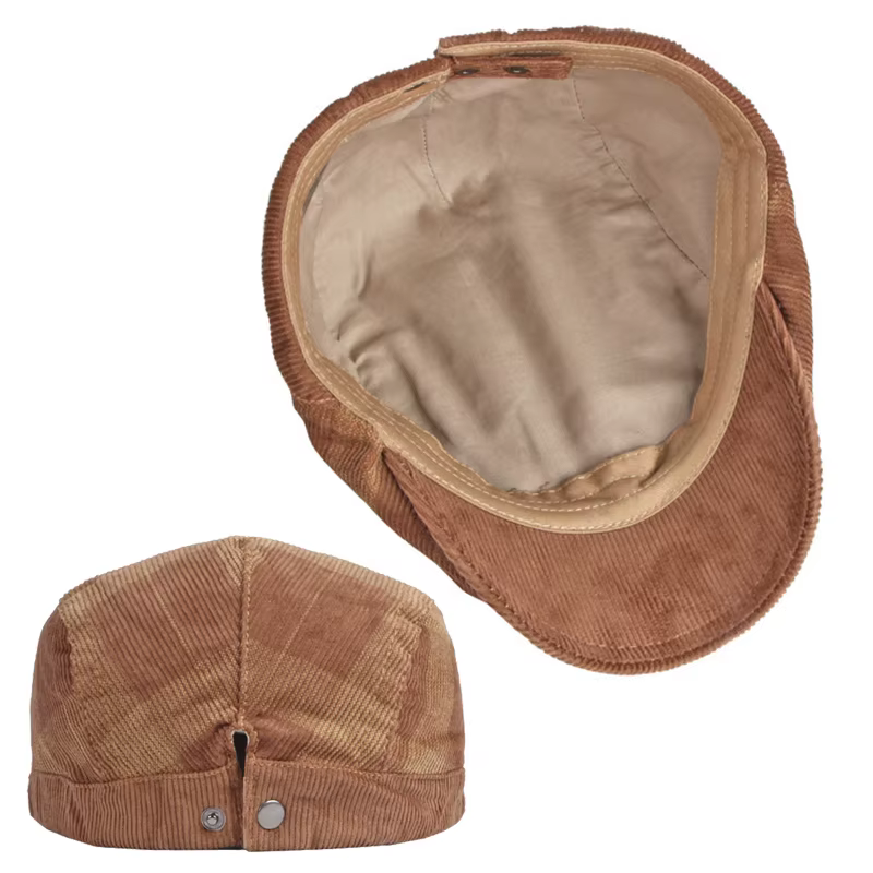 Boina vintage de pana en espiga para hombre con visera taxista - imagen 4