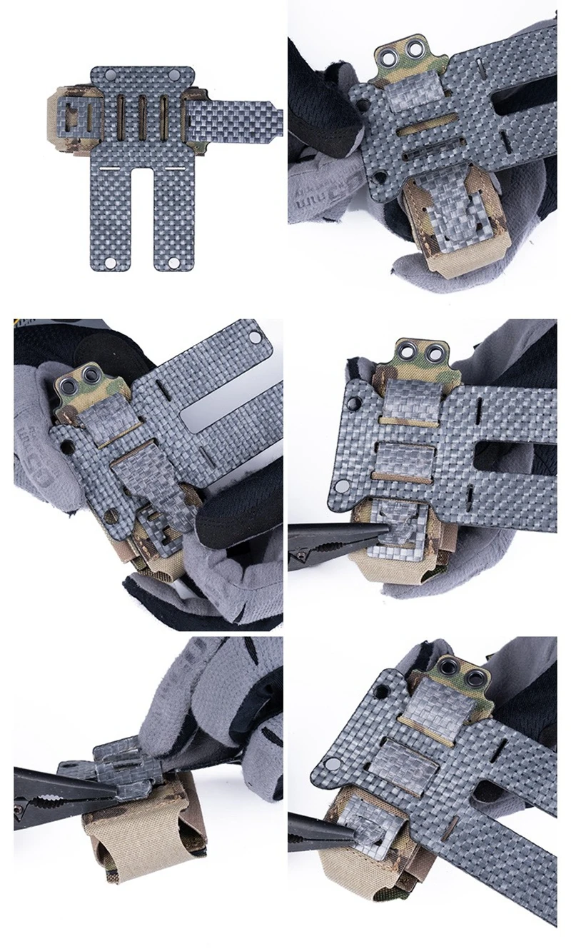 Detalle del grosor reducido de 1 cm del adaptador táctico