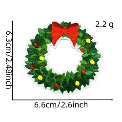 Parche bordado navideño de dibujos animados – Corona de jengibre