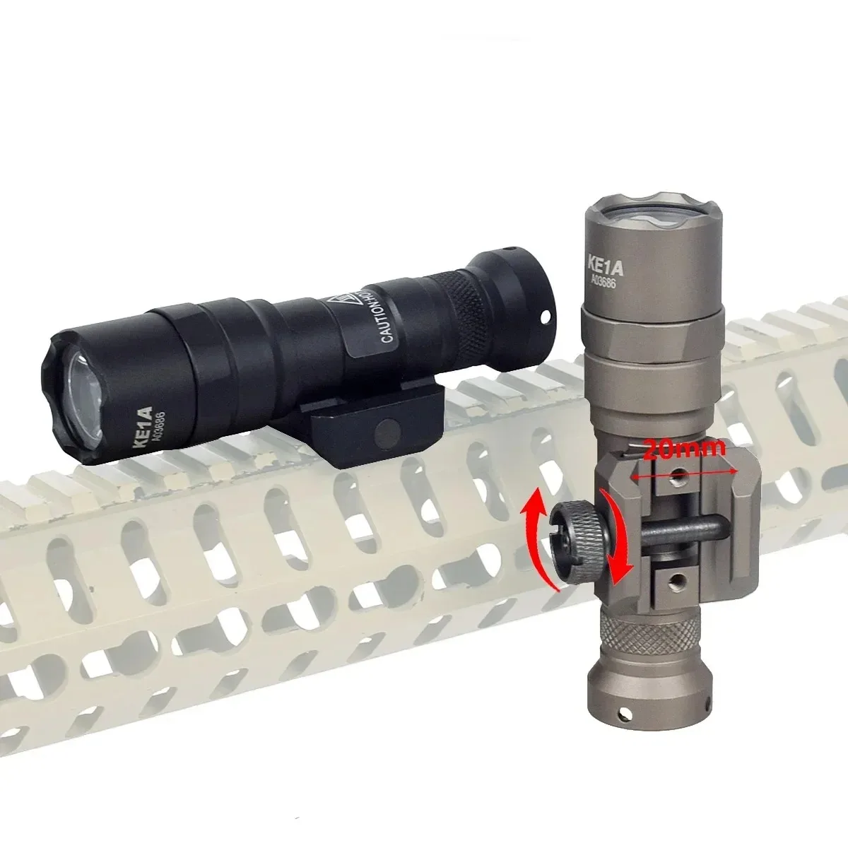 Linterna táctica SureFire M300/M600 con montaje Picatinny y remoto - imagen 3