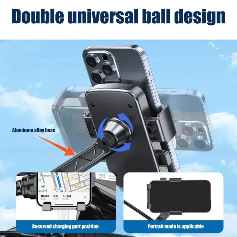 Soporte para teléfono en manillar y espejo retrovisor de moto - imagen 3