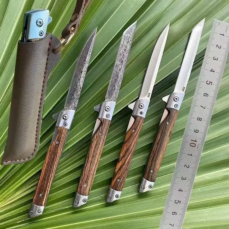 Navaja plegable multiusos acero inoxidable damasco para camping - imagen 3