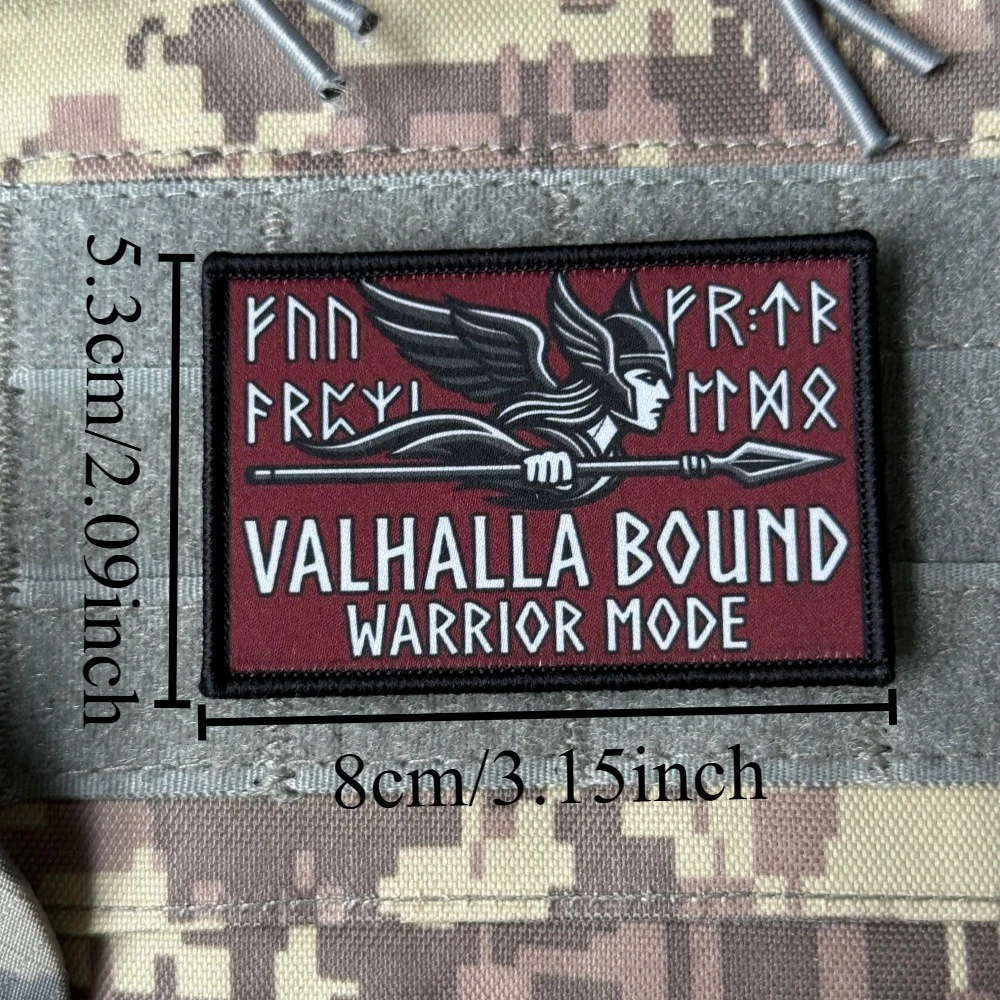 Parche táctico Velhalla Viking valquiria con runas nórdicas y gancho