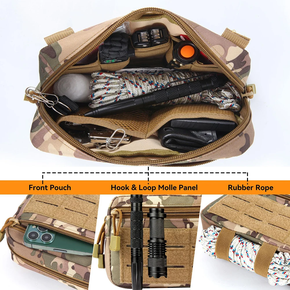 Riñonera táctica MOLLE EDC para botiquín, móvil y herramientas - imagen 3