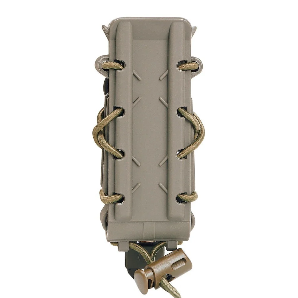 Vista general de la funda táctica para cargador con clip MOLLE y cinturón