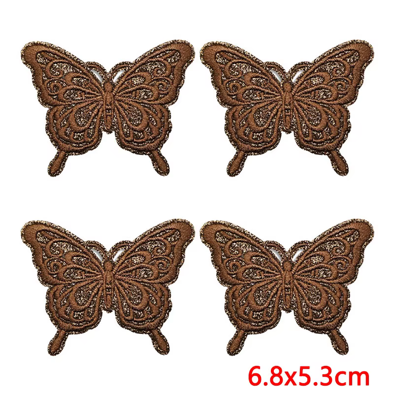 Parche termoadhesivo bordado estrellas y mariposas brillantes para ropa - imagen 4