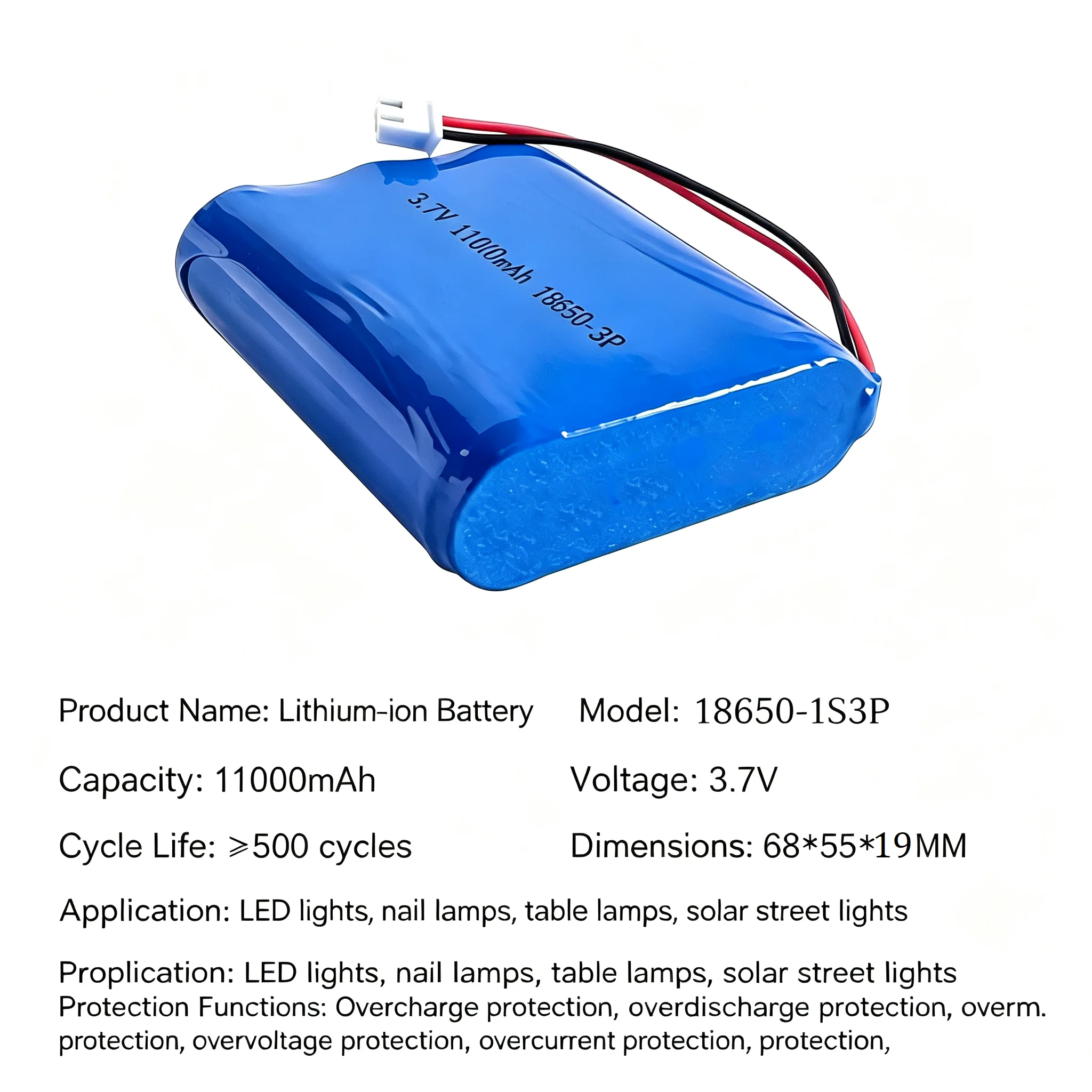 Batería 18650 de litio 3,7 V y 11.000 mAh con BMS - imagen 3