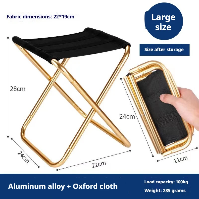 Taburete plegable ligero de aluminio para camping y pesca - imagen 2