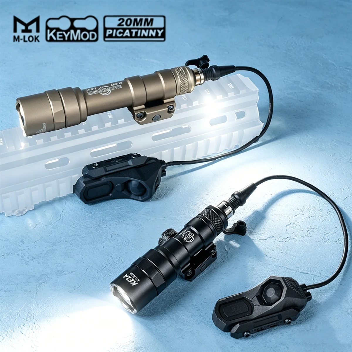 Linterna táctica SureFire M300/M600 interruptor presión remoto MLOK - imagen 4
