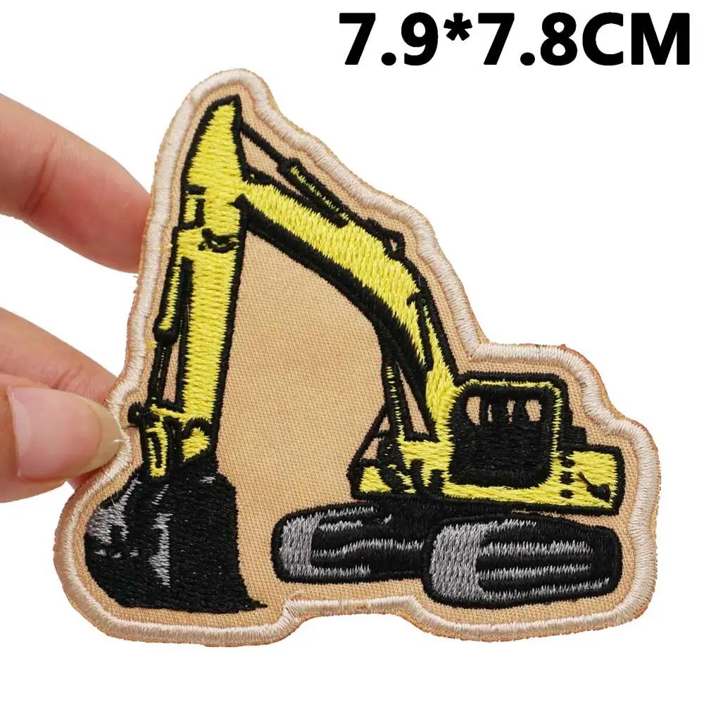 Parche táctico bordado excavadora con velcro para uniforme
