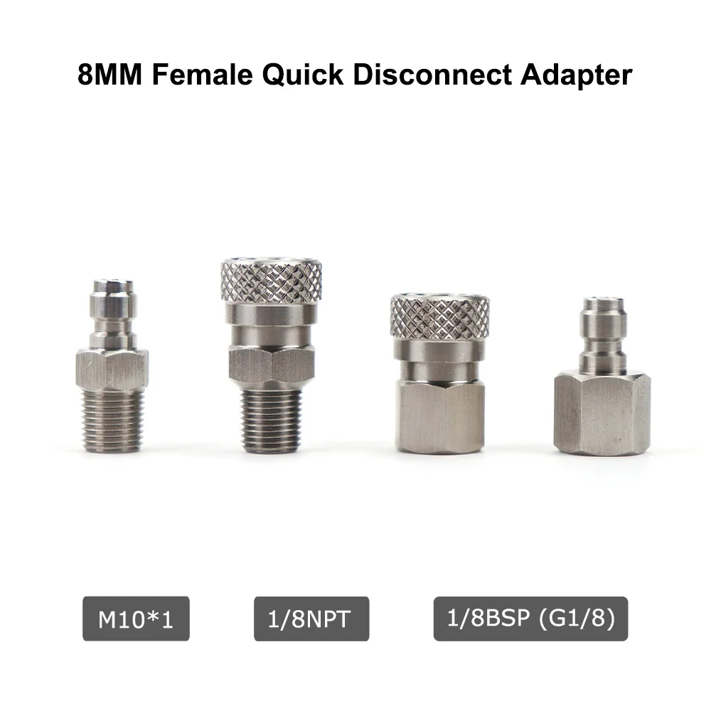 Adaptador Foster de CO2 con desconexión rápida macho/hembra y tapón ciego