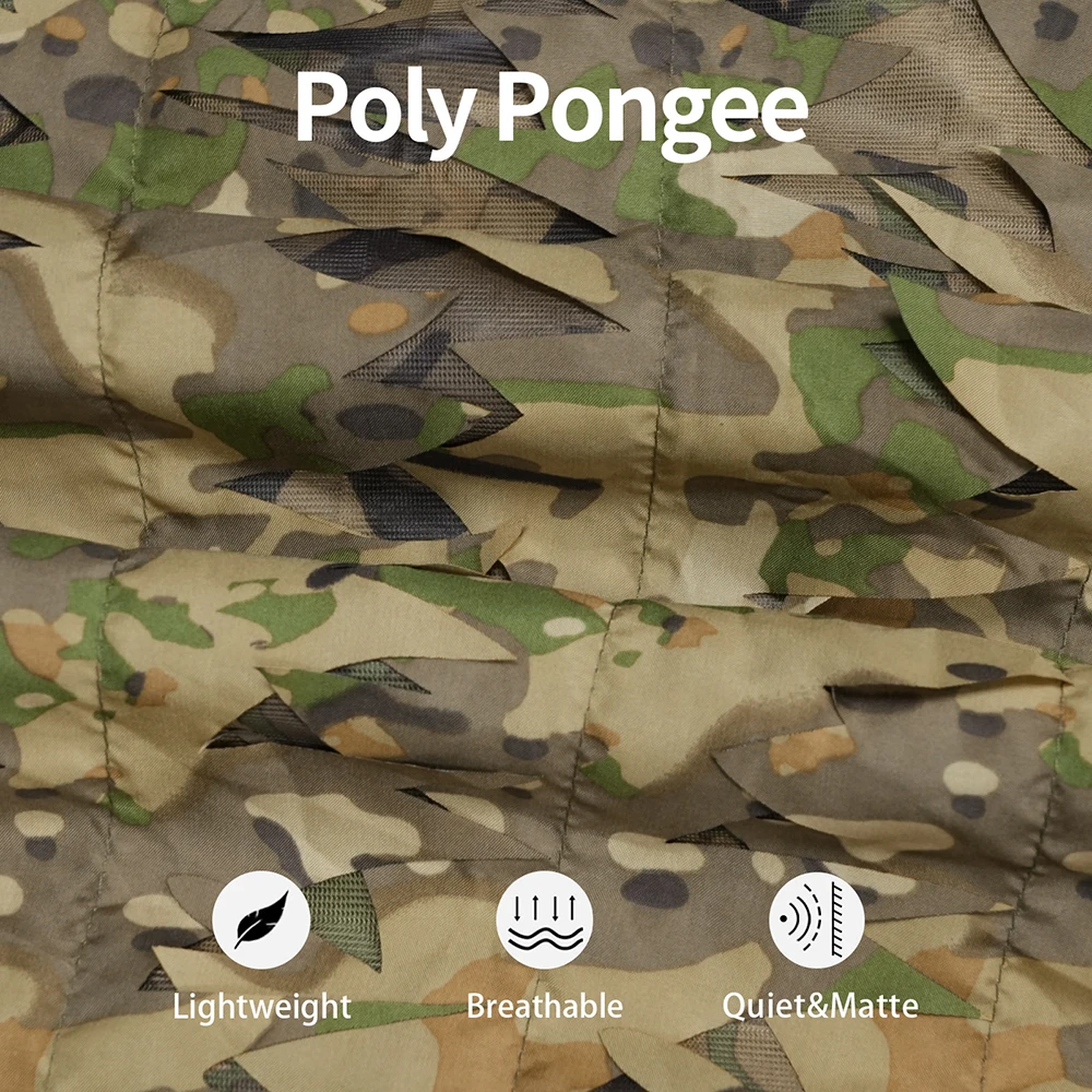 Poncho táctico camuflaje 3D ripstop discreto para al aire libre - imagen 3