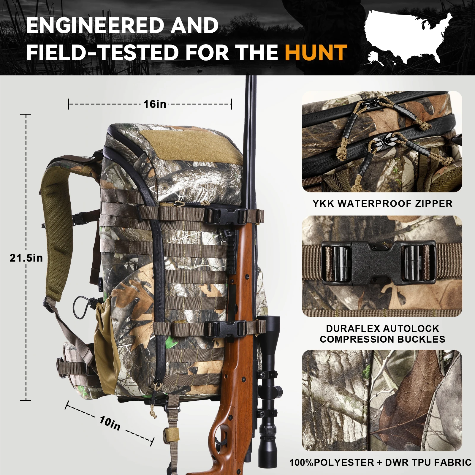 Mochila Táctica VOTAGOO 30L Cordura – Caza y Senderismo - imagen 5