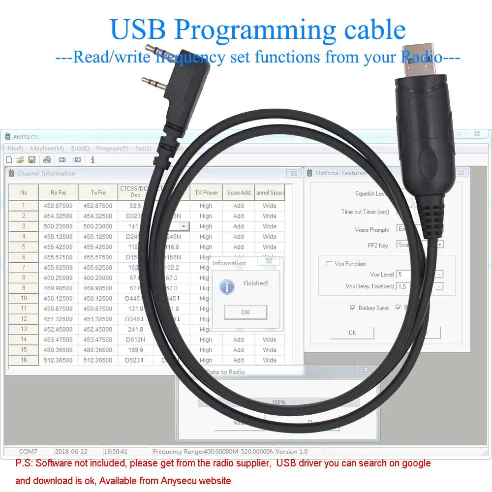 BAOFENG Cable de programación USB para radio portátil UV-5R PMR - imagen 4