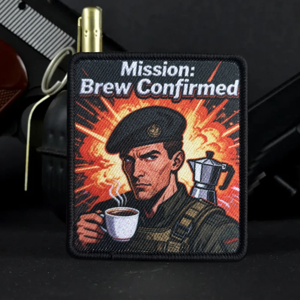 Parche táctico Mission Brew con gancho y bucle