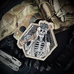 Parche táctico bordado calavera guerrero – gancho y bucle para mochila