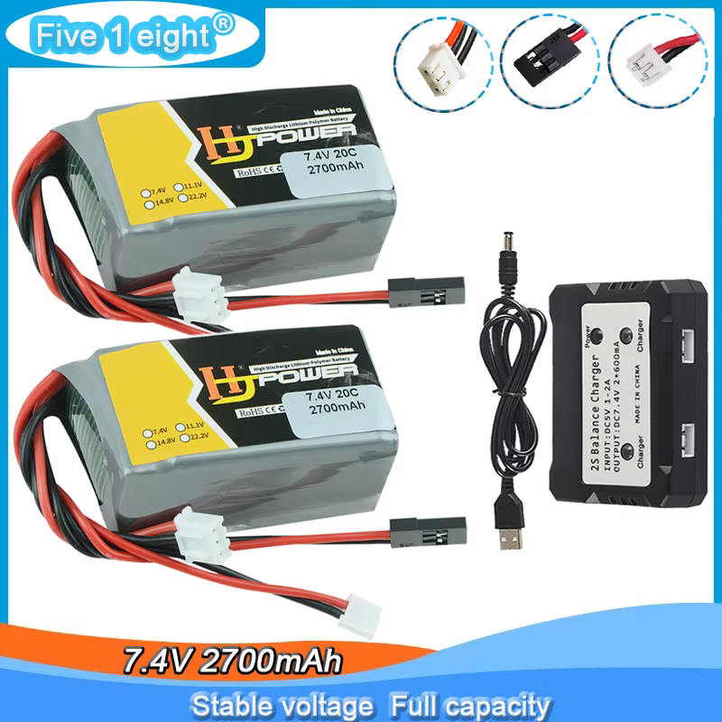 Detalle de la batería Li-po con conector