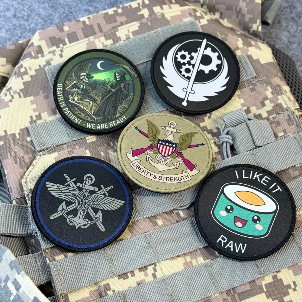 Parche táctico bandera EE. UU. calavera – Velcro para mochila MOLLE - imagen 5