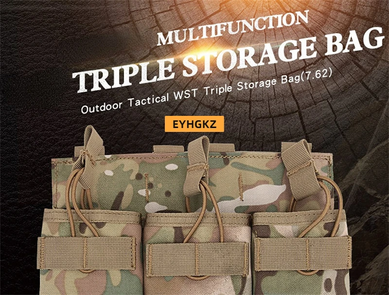 Bolsa táctica triple 7.62 en vista general