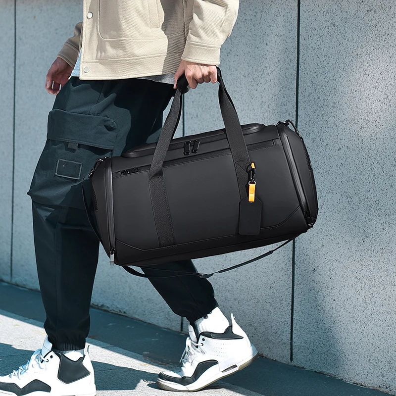 Bolsa táctica de lona con separador seco y húmedo para viaje gimnasio - imagen 4